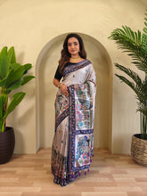 Precious Kalamkari Print Lavender Color Saree