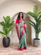 Fabulous Tissue Silk Sky Blue Color Saree