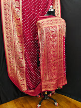 Unique Bandhej Kanjivaram Maroon Color Silk Saree
