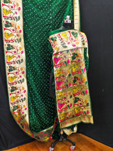 Wonderful Bandhej Green Color Silk Saree