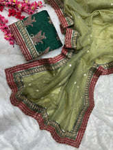 Good Looking Banarasi Green Color Saree