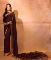 Kriti Sanon Black Color Georgette Bollywood Style Saree