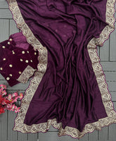 Delightful Sequence Purple Color Saree