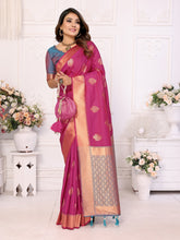 Festive Wear Soft Silk Zari Borders Pink Color Saree