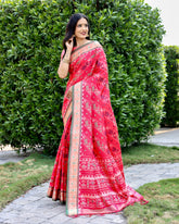 Designer Patola Silk Designed Pink Sarees