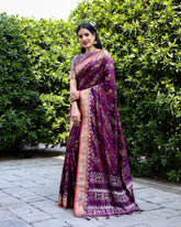 Designer Patola Silk Designed Purple Sarees