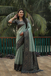 Charming Kanjivaram Pista Color Soft Silk Saree