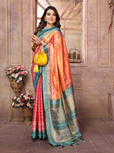Preferable Banarasi Tissue Silk Orange Color Saree
