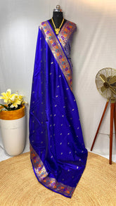 Delightful Paithani Silk Blue Color Saree