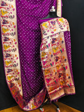 Wonderful Bandhej Purple Color Silk Saree