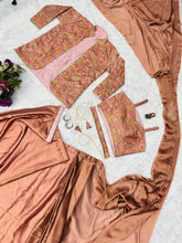 Beautiful Rangoli Silk Brown Color Ready To Wear Saree