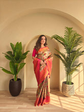 Gorgeous Kanchipuram Silk Orange Color Saree