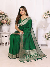 Delightful Banarasi Silk Green Color Saree