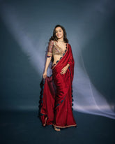 Gorgeous Rangoli Red Color Saree