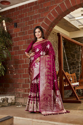 Pretty Kanjivaram Pink Color Saree