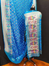 Flattering Bandhej Sky Blue Color Silk Saree