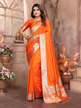 Delightful Banarasi Silk Orange Color Saree
