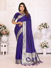 Delightful Banarasi Silk Blue Color Saree