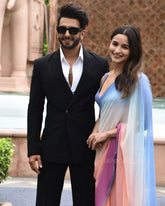 Aliya Bhatt Bollywood Style Soft Georgette Pink Color Ready To Wear Saree