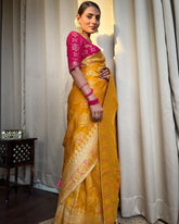 Haldi Wear Yellow Color Jacquard Silk Saree