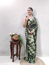 Shibori Print Green Color Ready To Wear Saree