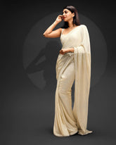 Elegant Bollywood Sequence Off White Color Saree