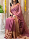 Gorgeous Border Peach Color Ready To Wear Saree