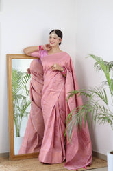 Precious Pure Banarasi Silk Pink Color Saree