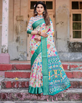 Opulent Off White Color Digital Printed Saree
