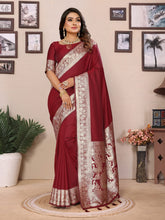 Captivating Banarasi Silk Maroon Color Saree