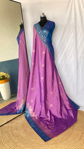 Flattering Dual Tone Silk Lavender Color Saree