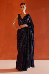 Awesome Khichdi Sequence Work Blue Color Saree