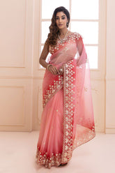 Gorgeous Hand Gota Work Pink Color Saree