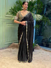 Eyes Catching Rangoli silk Black Color Saree