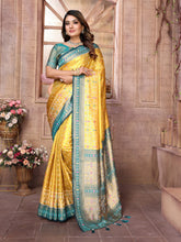Preferable Banarasi Tissue Silk Yellow Color Saree