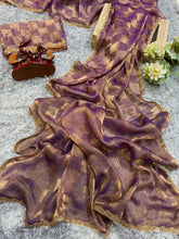 Beautiful Box pattern Purple Color Saree