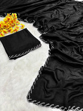 Glorious Hand Jarkan Work Black Color Saree