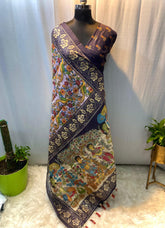 Precious Kalamkari Digital Print Purple Multi Color Saree