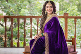 Opulent Velvet Purple Color Silk Saree