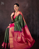 Fabulous Banarasi Silk Green Color Saree