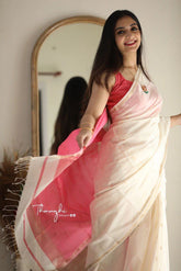 Exotic Jaquard Off White Color Silk Saree