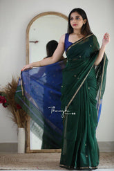Exotic Jaquard Green Color Silk Saree