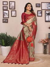 Attractive Tissue Silk Red Color Saree
