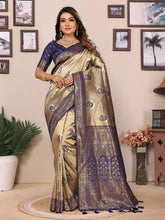 Attractive Tissue Silk Blue Color Saree