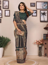 Attractive Tissue Silk Green Color Saree