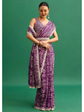 Wonderful Digital Prints Wine Color Saree