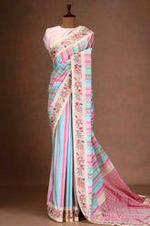 Outstanding Vichitra Silk Multicolor Saree