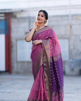 Wonderful Wine Color Jacquard Silk Saree