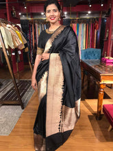 Occasion Wear Black Color Jacquard Silk Saree