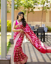 Occasion Wear Pink Color Jacquard Silk Saree